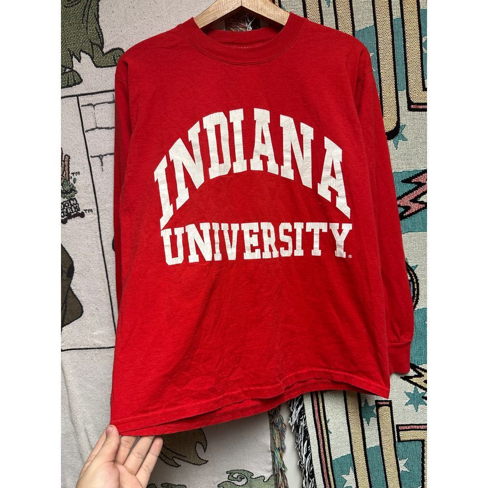 2000's Indiana University Spell Out College Long Sleeve Shirt - Picture 2 of 4